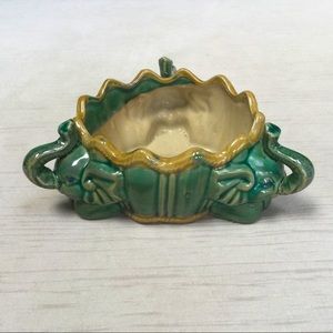 Vintage Elephant Ceramic Dish Planter Boho